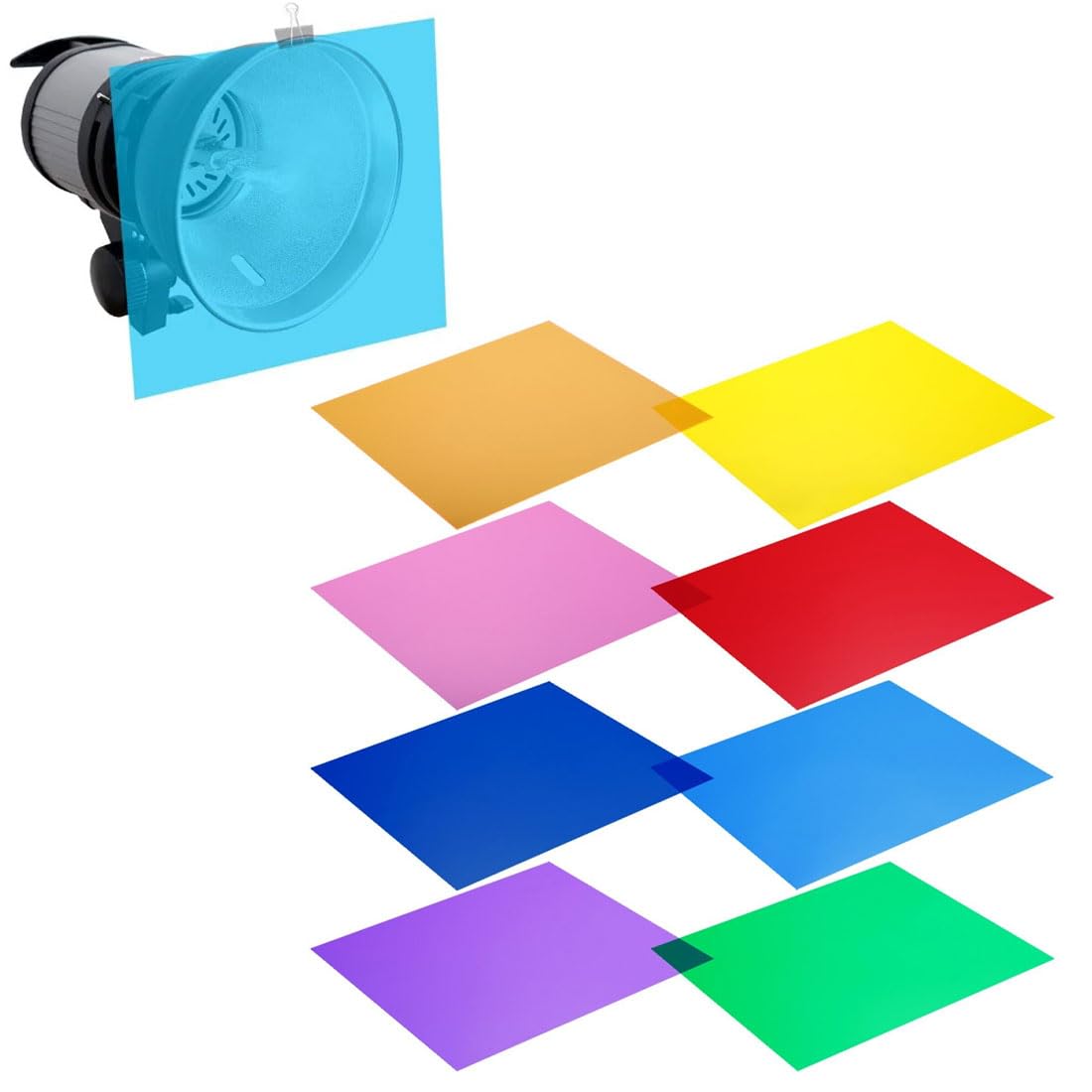 KINETIX 8 Pezzi di Fogli Colorati Rosa Fogli Adatti per Lampade 29,7 x 21 cm Foglio Colorato A4 Filtro di Correzione del Colore Trasparente Studio Fotografico Faretto Luce Stroboscopica LED