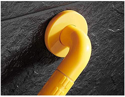Barre de sécurité en L jaune pour douche et WC senior