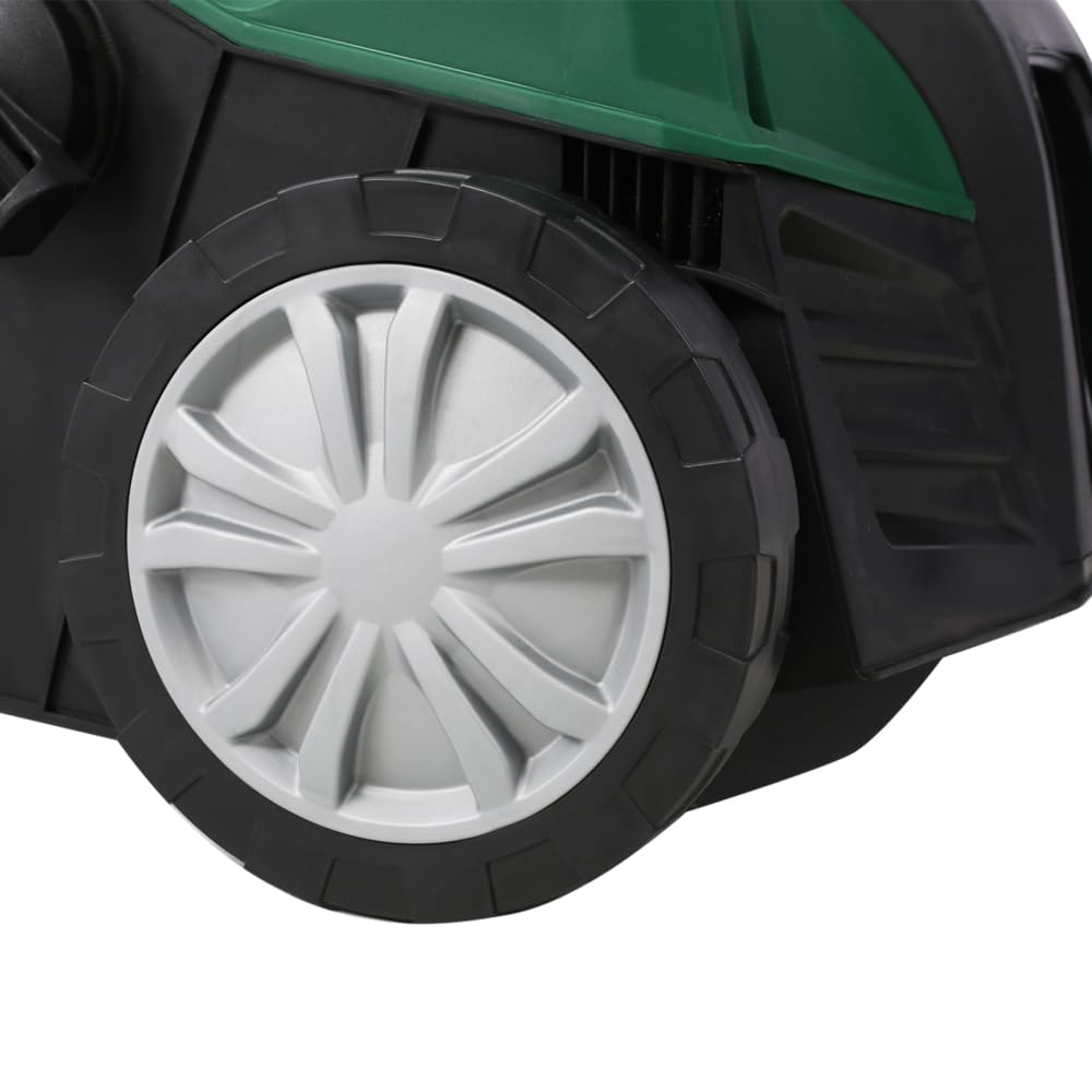 Escarificador eléctrico 2 en 1, 13 pulgadas y 12 amperios con bolsa de recogida extraíble de 31.7 cuartos de galón, altura de rastrillo ajustable, motor de 3600 RPM para cuidado del césped y