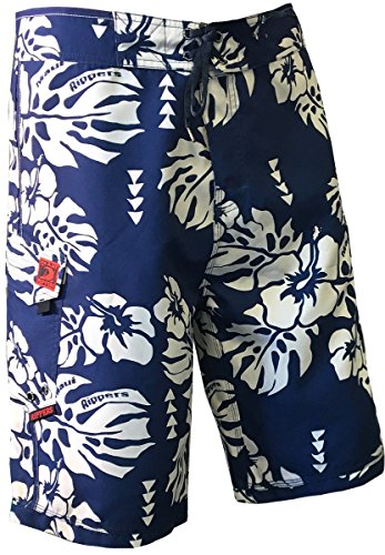 Maui Rippers Island Floral Boardshorts Blue (33, Blue)