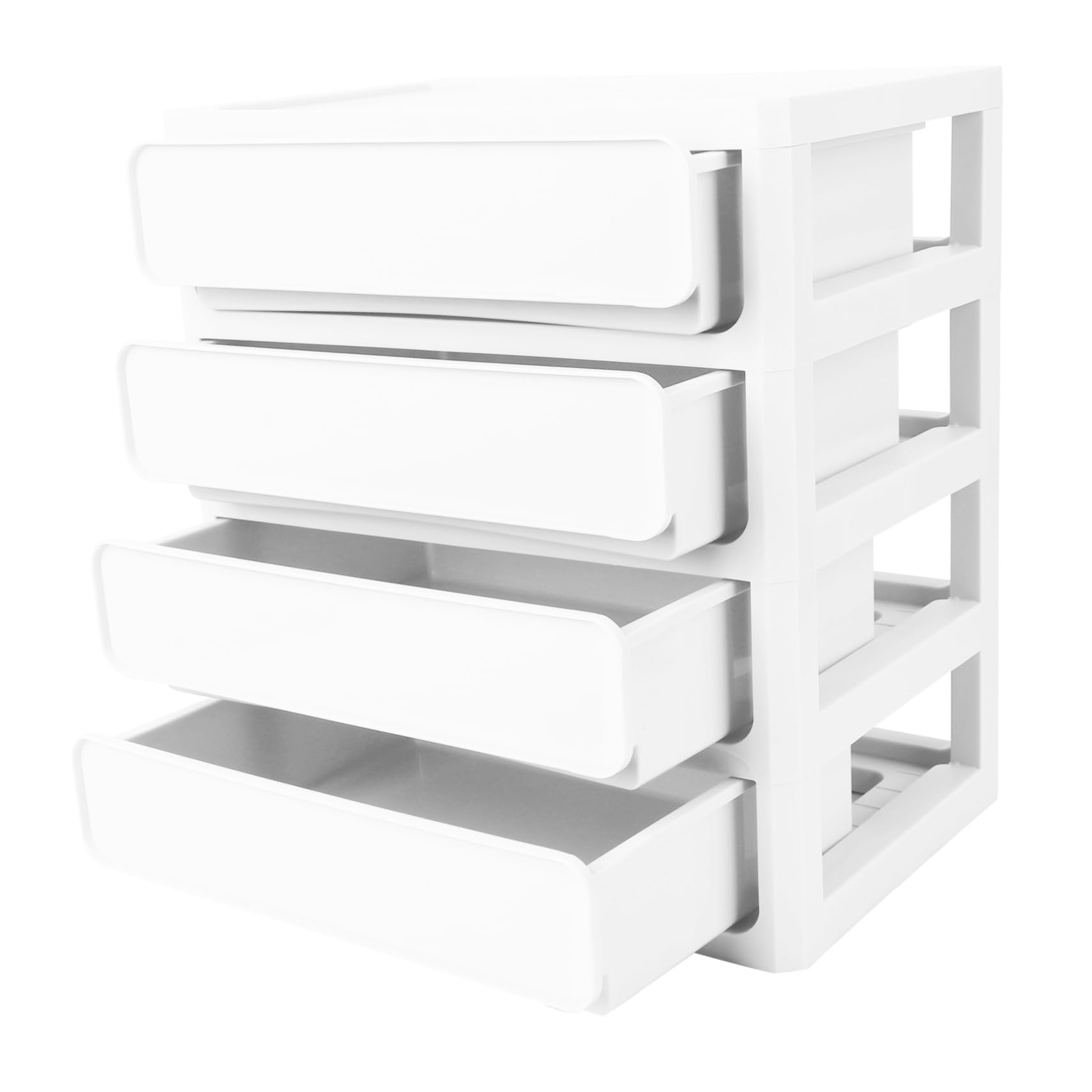 Caja de Almacenamiento Blanco Organizador Práctico Tipo Cajón de Plástico Pp Diseño de Cuatro Capas para Escritorio Adecuado para Guardar Cosméticos