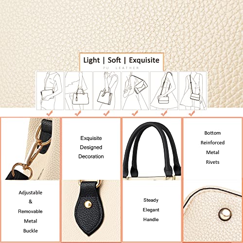 Image of CHICAROUSAL Purses and Handbags for Women Leather Crossbody Bags Women's Tote Shoulder Bag (cc BAI Beige)