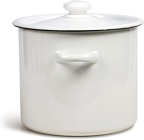 Miniatura 2 de Olla de acero esmaltado Olla de esmalte blanca Olla de cocina Olla de cocina (9L)
