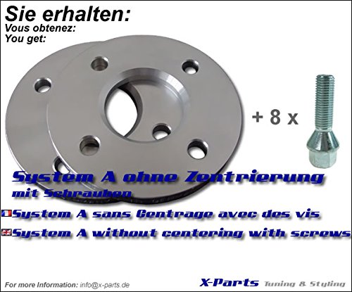 20mm Spurverbreiterung 4x100 NLB 57,1 mm 10mm pro Seite + Schrauben