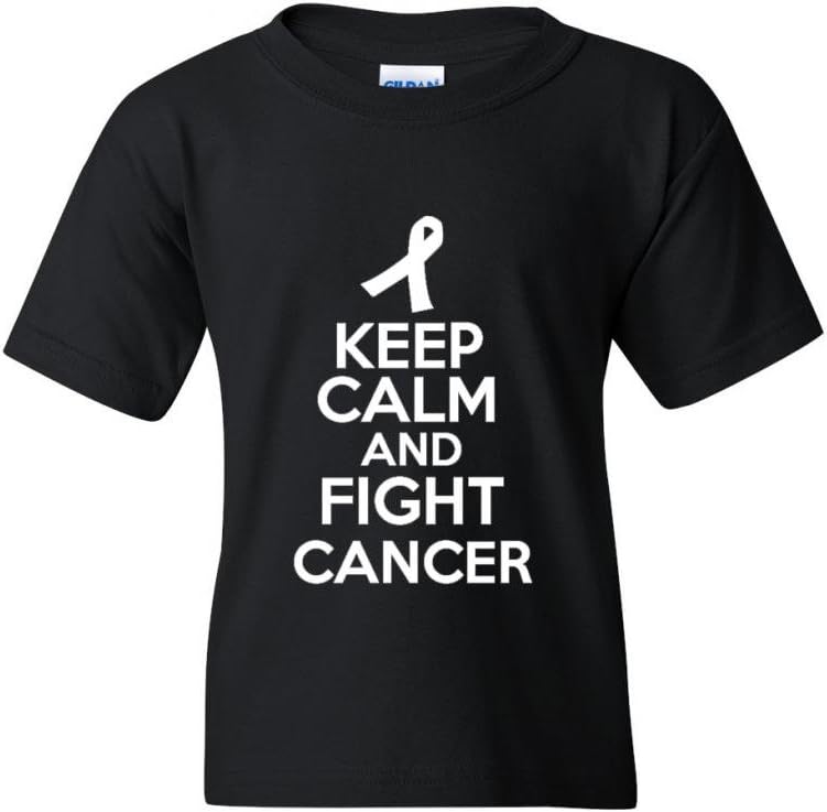 Keep Calm and Fight Cancer Disease Statement Novelty Youth Kids T-Shirt Tee