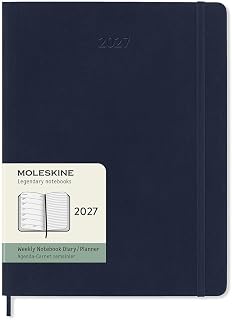 Moleskine Classic 12 Month 2027 Weekly Planner, Soft Cover, XL (7.5" x 9.75"), Sapphire Blue, 144 pagesMoleskine