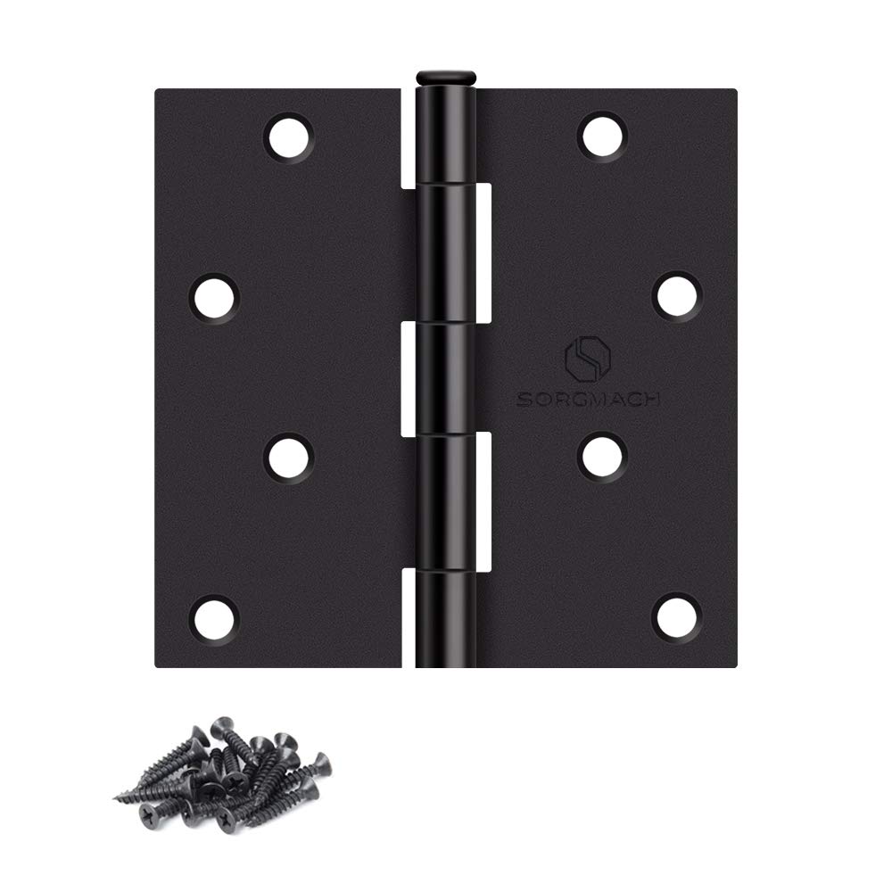 SORGMACH Door Hinges Oil Rubbed Bronze Hardware Hinges 4 Inch Square Black Interior Hinges for Doors 12 Pack — image 1
