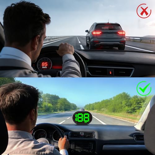 image for KUOWEIHUD GPS Digital Speedometer for Car MPH, USB Connect Plug and Pl
