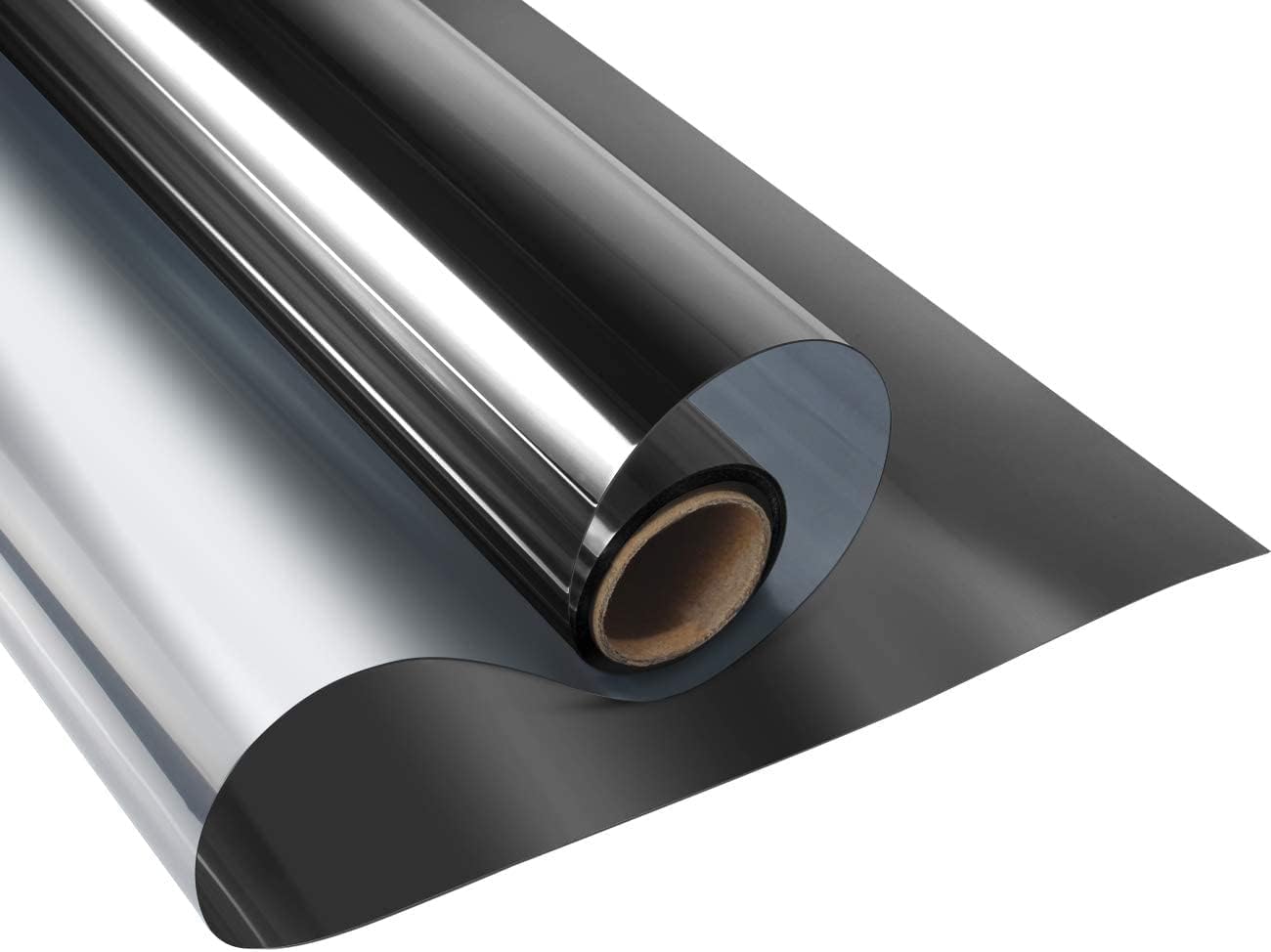 KESPEN Window Film Daytime One Way Window Tint Privacy Static Cling Sun Blocking Anti UV Reflective Glass Film for Home Office and Commercial, Black-Silver, 41.3 Inch X 6.5 Feet Black-silver 41.3 Inch X 6.5 Feet