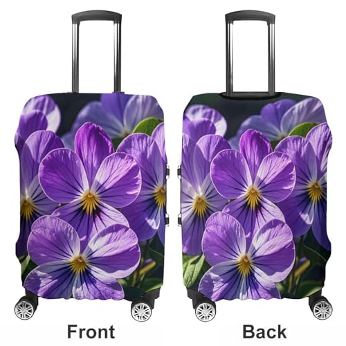 Anti-Scratch Luggage Cover Violets in Bloom Printed Luggage Case Protector Washable Suitcase Covers Elastic Suitcase Protector for Size XL (30-32 inches) Luggage3