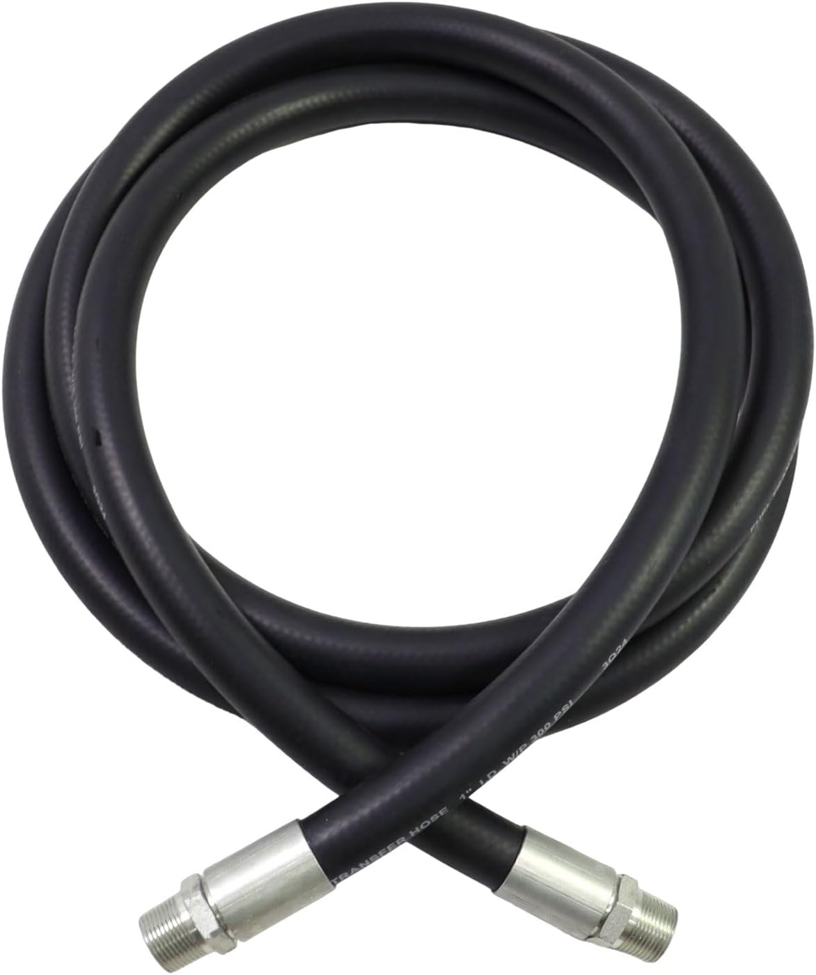 3/4 inch NPT Fuel Transfer Hose 14 Feet for Dispensing Gasoline, Biodiesel, Diesel, Kerosene. Fuel Transfer Pump Tank Tube Hose,3/4" NPT Copper Connectors Fittings, 360° Swivel Joint