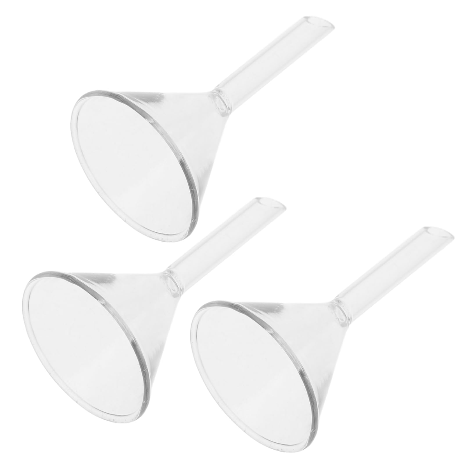 SOLUSTRE 12piezas Embudo De Vidrio Transparente Embudos De Laboratorio Boca Ancha Para Transferir Líquidos y Excelente Visibilidad y Diseño Robusto