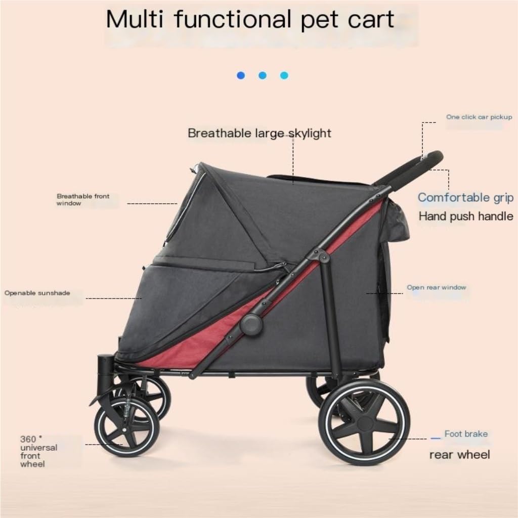 Pet Strollers Multifunctional Pet Stroller, Dog Stroller, Cat and Dog Lightweight Outing Pet Stroller, Pet Stroller Pet Stroller Medium(G)