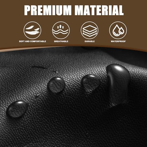 Image of SearchI PU Leather RV Dinette Cushion Covers, Stretch Camper Cushion Slipcovers for Travel Trailer Couch RV Booth Seat, Replacement Camper Sofa Chair Protector(1 Backrest Cover & 1 Bench Cover, Black)