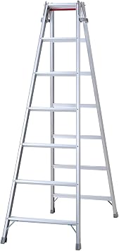 Hasegawa 10265 RD-21b Ladder with One-Touch Bar, 7 Steps, 6.9 ft 1.99 m, 2022 Model, Silver