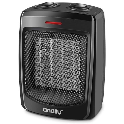 andily Space Electric Heater for Home and Office Ceramic Small Heater with Thermostat, Energy Save Technology, 750W/1000W/1500W