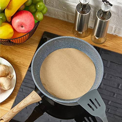 Daucin 100 Pcs Round Parchment Paper, 8 inch Baking Parchment Circles Non Stick Baking Paper for Air Fryers Grill Cook Steam
