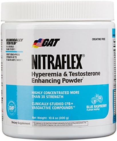 GAT Nitraflex Pre Workout 300gram, 30Sx4 Packs (Blue Raspberry)