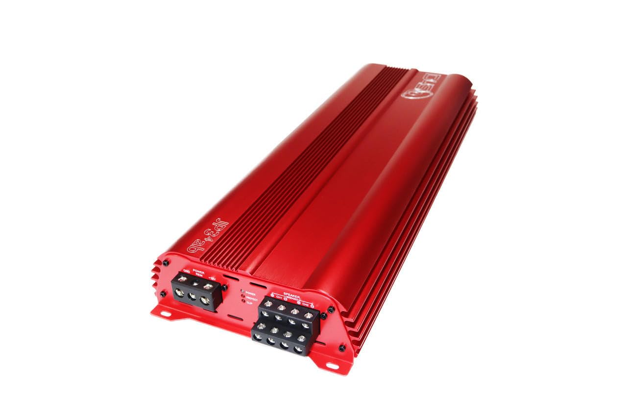 DOWN4SOUND JP34 AB RED 4-kanałowy samochodowy wzmacniacz audio | wzmacniacz mocy 590 W RMS klasy AB | wzmacniacz głośnika stereo samochodowego | wysokowydajny dźwięk samochodowy