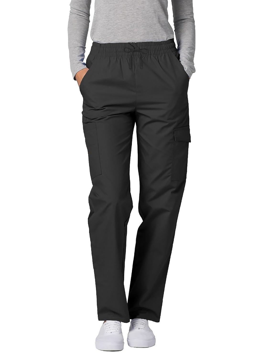 Adar Universal Scrubs for Women - Tapered Cargo Scrub Pants - 506 - Pewter - XXS