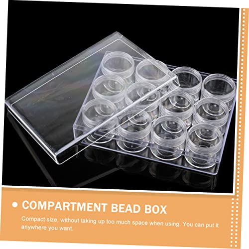 Boîte de rangement pour perles à compartiments étui portable transparent lot de 2