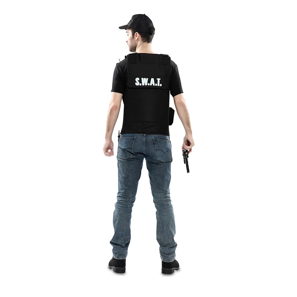 Gilet da Swat Nero per adulto M/L