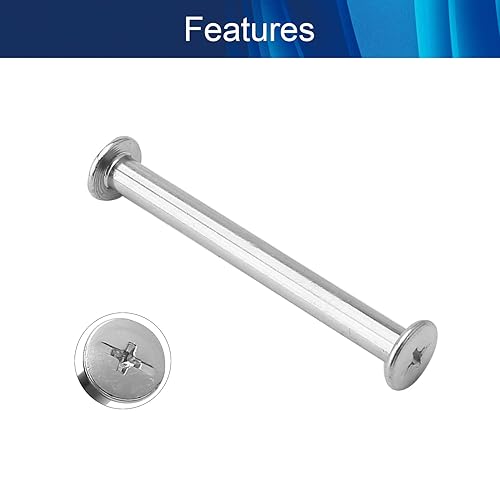 Miniatura 16 de Poste de tornillo para orificio de 3/16 pulgadas (0.197 in) de diámetro, hebilla de cinturón hembra M5x25mm, pernos de encuadernación de tuerca