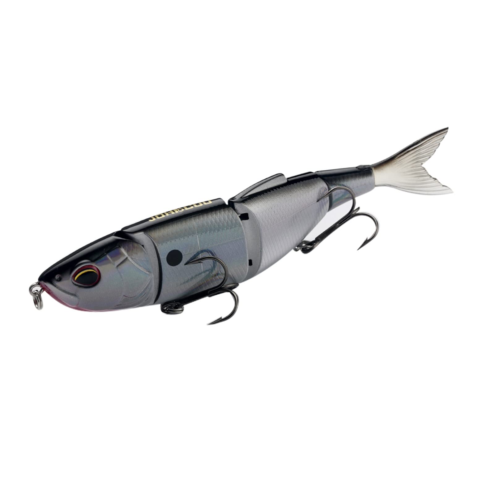 Kunstköder Gelenkte Swimbait, die harten Köder Angeln Angelköder strukturierte lebensechte Haut Curvy's' Swim für Bassforellen Hecht 5.3in Kunstköder Gummifische (Color : E)