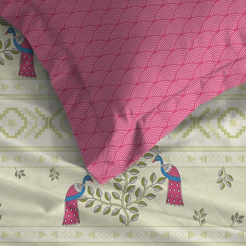 Image of MYTRIDENT Soft Comfort Bedsheet for Double Bed, 100% Cotton Bedsheet, 180 TC, Soft and Breathable, King Size Bedsheet with 2 Pillow Covers - Ritvi