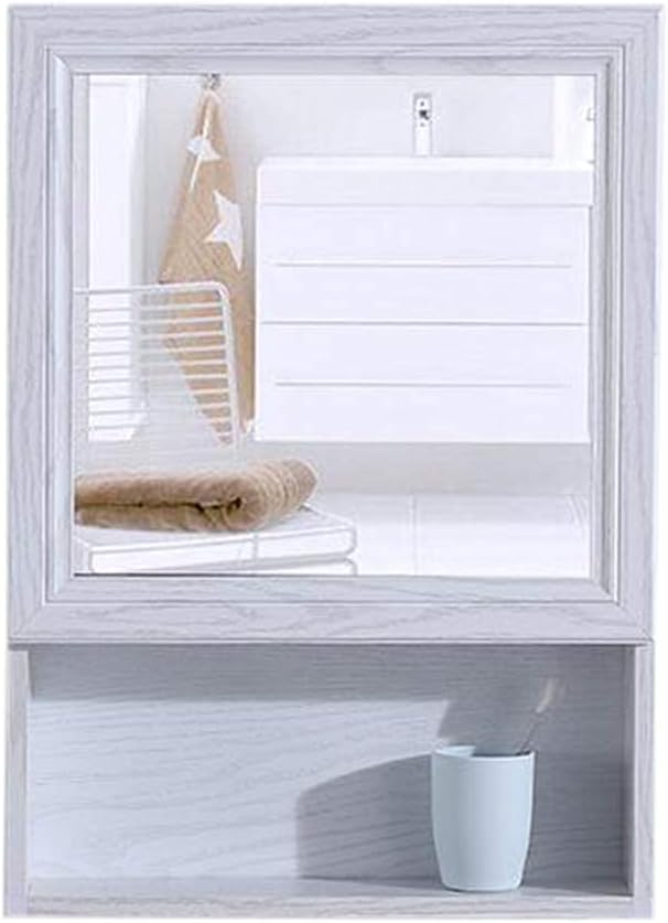 Beautiful Fashion Bathroom Wall Cabinet Medicine Cabinet Wall Mounted Mirror Cabinet Single Mirror Door Shelves Wall Mount Storage Wood Shelf Bathroom Vanity Mirror