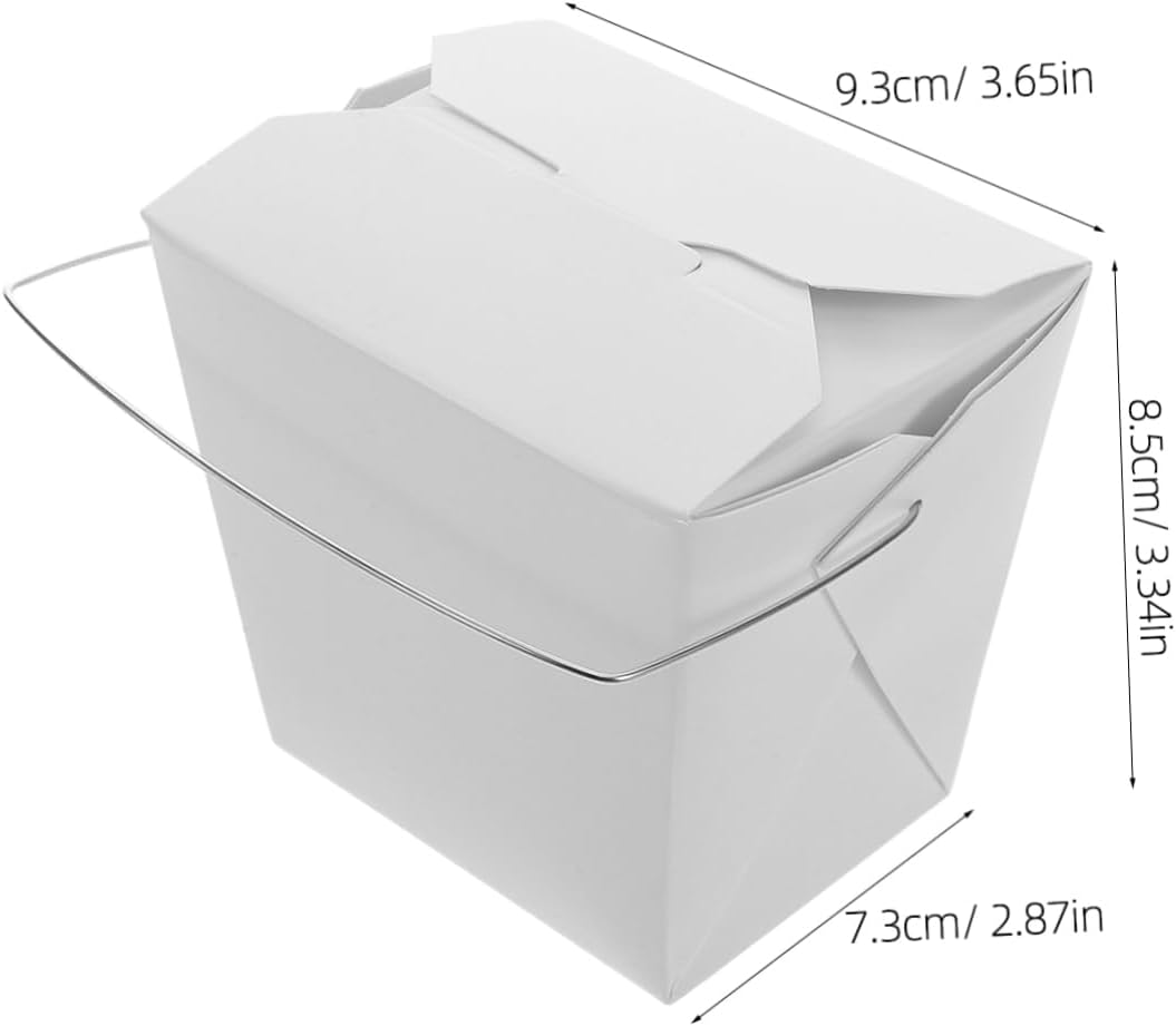 Alipis 50pcs Chinese Take Out Boxes with Wire Handle for Hot Cold Food Versatile Food Containers for Fried Rice Chicken and Fries Party Favors and Events