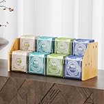 NiHome 2-Tier Tea Bag Organizer with Clear Acrylic Panels and Bamboo Frame, 8 Compartments Hold Up to 80 Tea Bags, Space-Saving Tea Holder for Home Office or Cafe Use, Tiered Tea Storage and Display