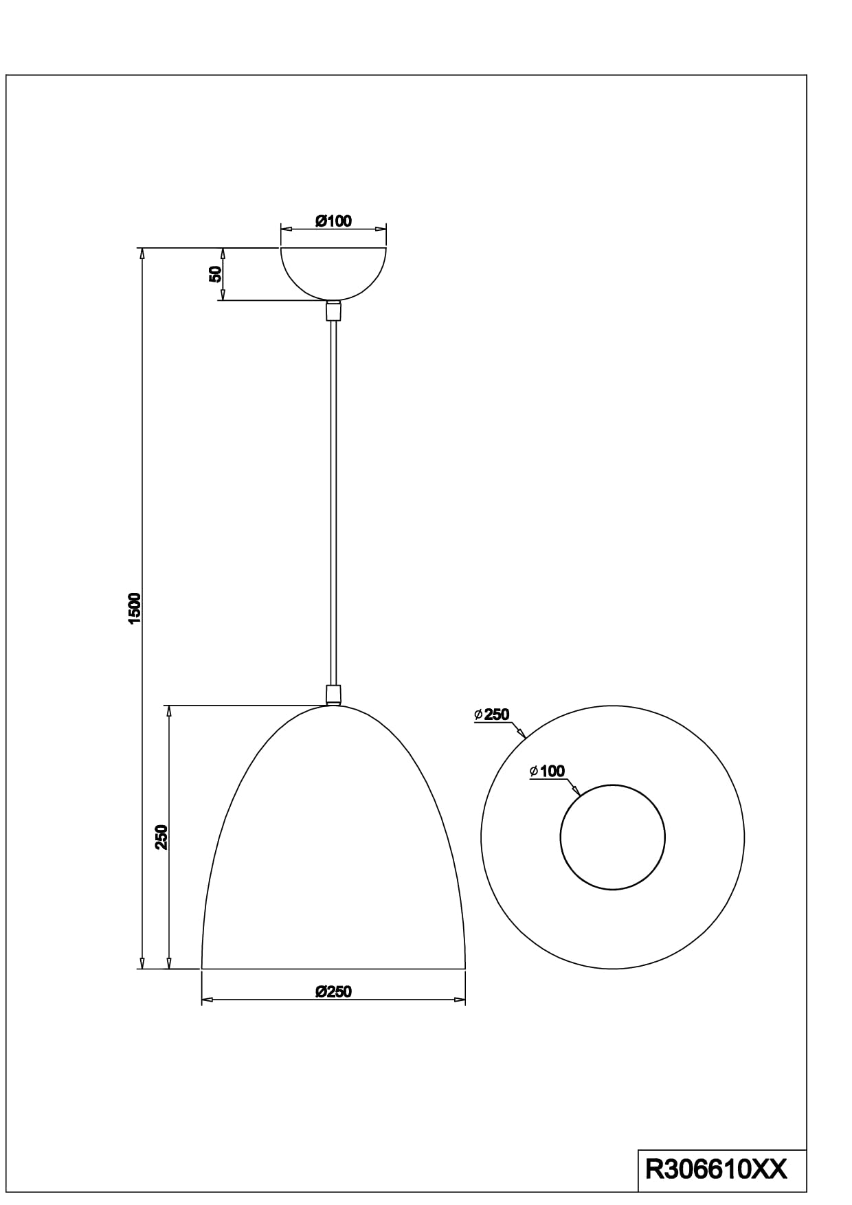 Reality Leuchten Pendelleuchte Tilda R30661080, Schirm Metall Schwarz matt/goldfarbig, exkl. 1x E27