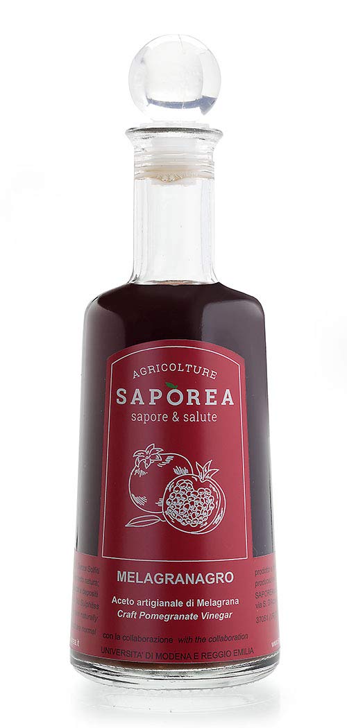 Vinagre de granada agridulce natural con acetificación espontánea lenta