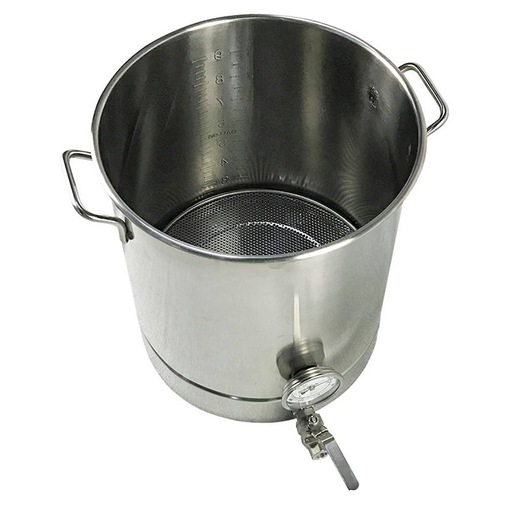 304 Edelstahl Hausgebräu Kessel Stock Pot Heimbrauerei Topf Mit Ventil, Doppelte Filtrierung, Thermometer Und Filter Zum Brauen (30-60L),30L