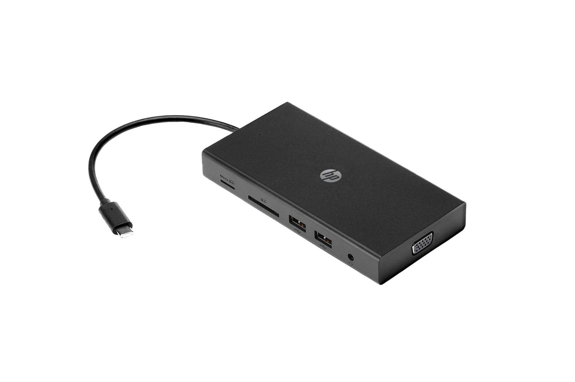 HP Hub Multi porta USB-C da Viaggio, Compatibile con PC dotati di Porta USB-C, Power Delivery e DisplayPort, Nero