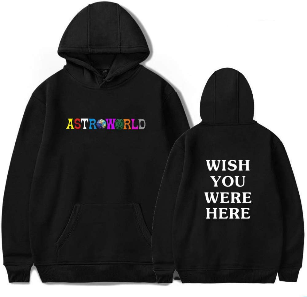 Travis Scott Astroworld Fashion Letter Print Hoodie with Cat Pouch Unisex 4 Color