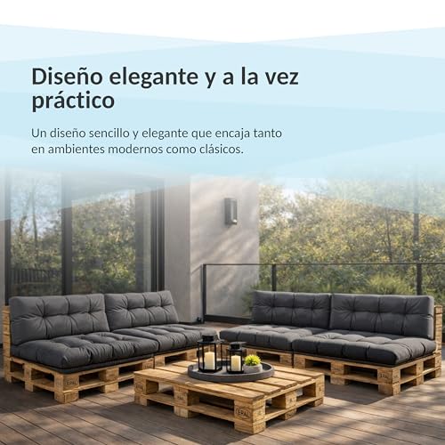 Miniatura 7 de Pokar 2 Cojines Para Europalés Europalet Aconchadas: 1x Cojín-Asiento 120x80x12cm 1x Cojín-Respaldo 120x40x12cm, Para Sofá De Paletas, Interior Y Exterior, Sin Palés, Beige