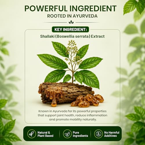 Image of Pure Nutrition Shallaki Tablets | Shallaki Pain Relief Tablets | Boswellia Herbal Supplement for Joint Health, Mobility & Active Lifestyle Support | Shallaki Guggul Ayurvedic Formula - 250mg 90 Tabs