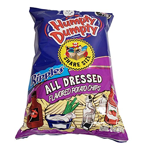 Humpty Dumpty Potato Chips, 8 Ounce, 4 Count, New Larger Family Size Bags (All Dressed)