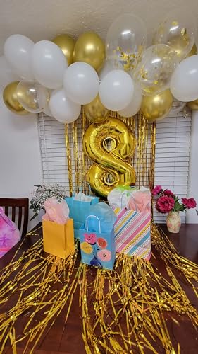 Image of 7 Balloon Numbers Birthday Decorations, 40In Gold Balloons for Men Women | Eye-catching Appearance, Perfect Decorative Centerpieces, Convenient Self-sealing Structure, Widely for Various Occasions
