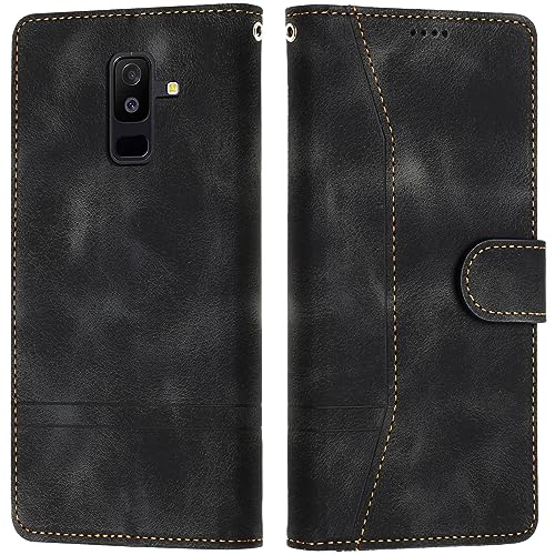 🌻🌻【Portafoglio】La custodia Samsung Galaxy A6 Plus 2018 ha 2 slot cart e 1 tasca per soldi per riporre comodamente documenti d'identità, carte di credito e contanti.