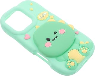 VALICLUD Cute Dinosaur Phone Case Makeup Mirror Stand for Phone Pro Shockproof Silicone Protective Cover for Teen Girls Funny Kawaii