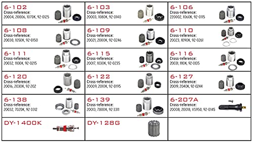 Image of Dynamic DY-TPMS-16-A TPMS Service Repair Kit Assortment for Most Domestic and Import Vehicles, 400 piece kit