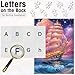 Puzzles for Adults 1000 Pieces Jigsaw, Fantasy Sailing Ship with Pink Sails Under Starry Sky, Letters on Back for Easy Sorting, Challenging Game for Family Night, 20x28 Inch Decor