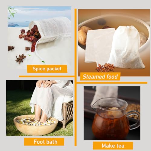 TRKETK 50 Pcs Cotton Muslin Drawstring Bags - Image 4