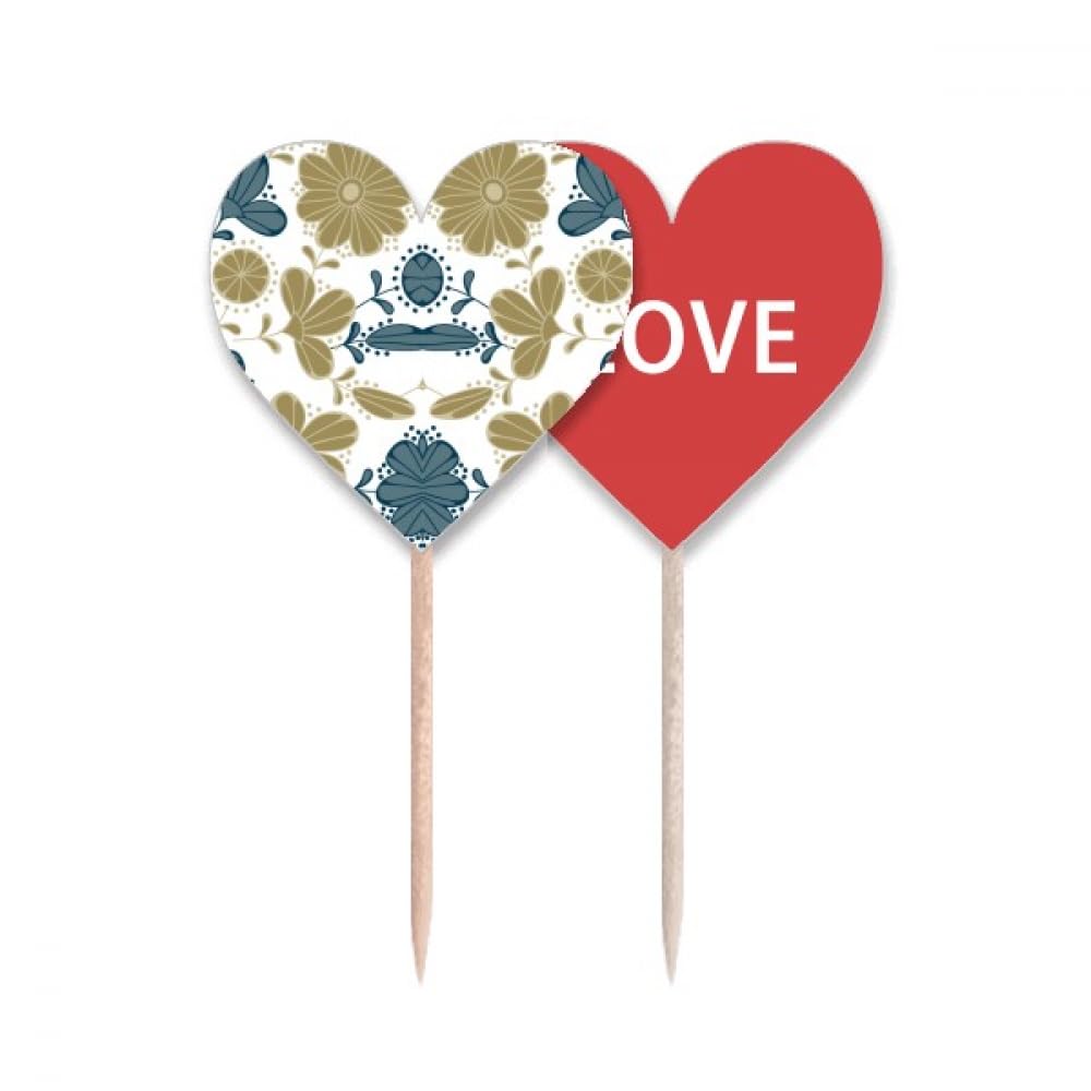 Pic apéritif floral Love Heart pour décoration de table de Saint-Valentin