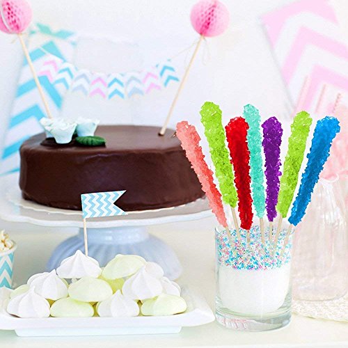 Extra Large Rock Candy Sticks: 36 Espeez Assorted Crystal Rock Candy Sticks - Candy Party Favors - Bridal Shower Candy - For Birthdays, Weddings, Receptions, Bridal And Baby Showers - Rock Candy Bulk #TOP5