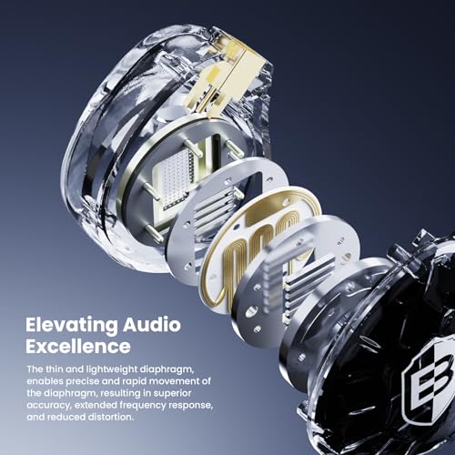 Image of BASN ASONE 14.2mm Planar Driver in-Ear Monitors Earphone with Two Detachable MMCX Cables for Musicians Drummers Bass Players Singers(Black)