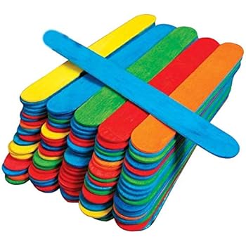2 x 50 Lollipop Craft Sticks (Natural or Colored) (Coloured): Amazon.co